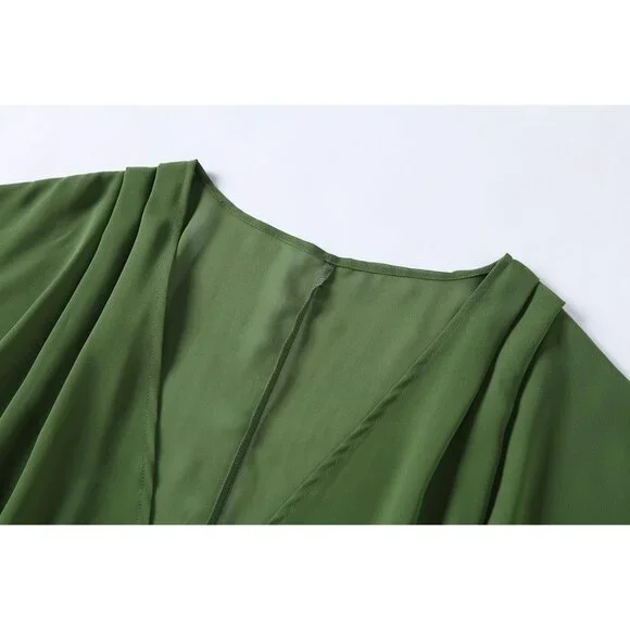 Women's Floral Print Sheer Chiffon 3/4 Bat Sleeve Casual Loose Kimono Cardigan C - Picture 3 of 5